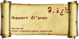 Huppert Ágnes névjegykártya