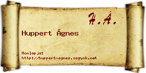 Huppert Ágnes névjegykártya