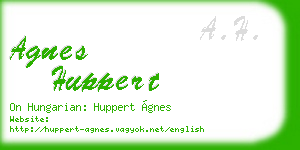 agnes huppert business card